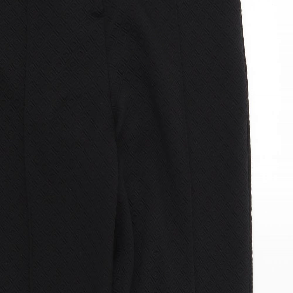 Select Womens Black Geometric  Trousers  Size 14 L31 in