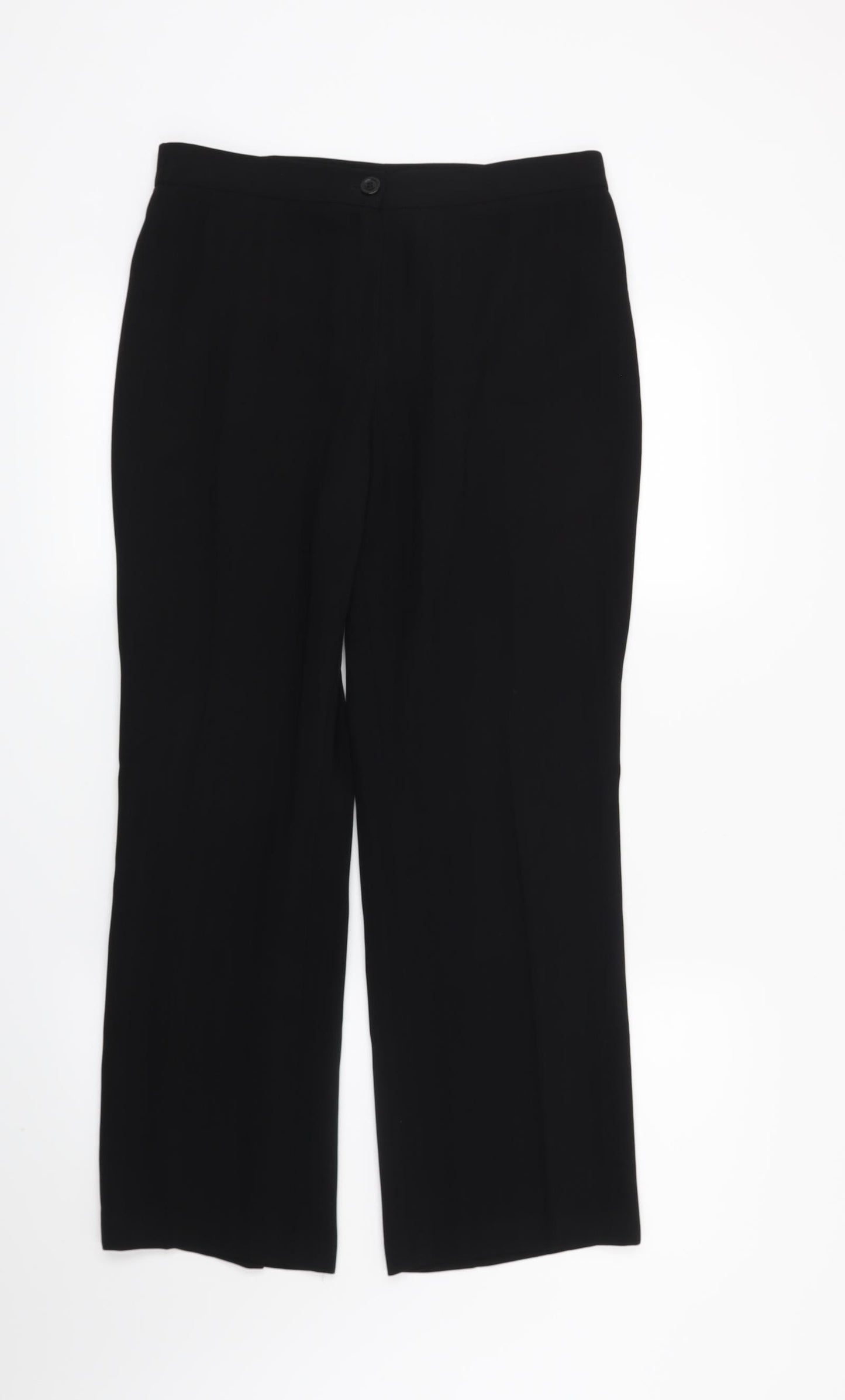 Marks and Spencer Womens Black Striped  Trousers  Size 12 L27 in