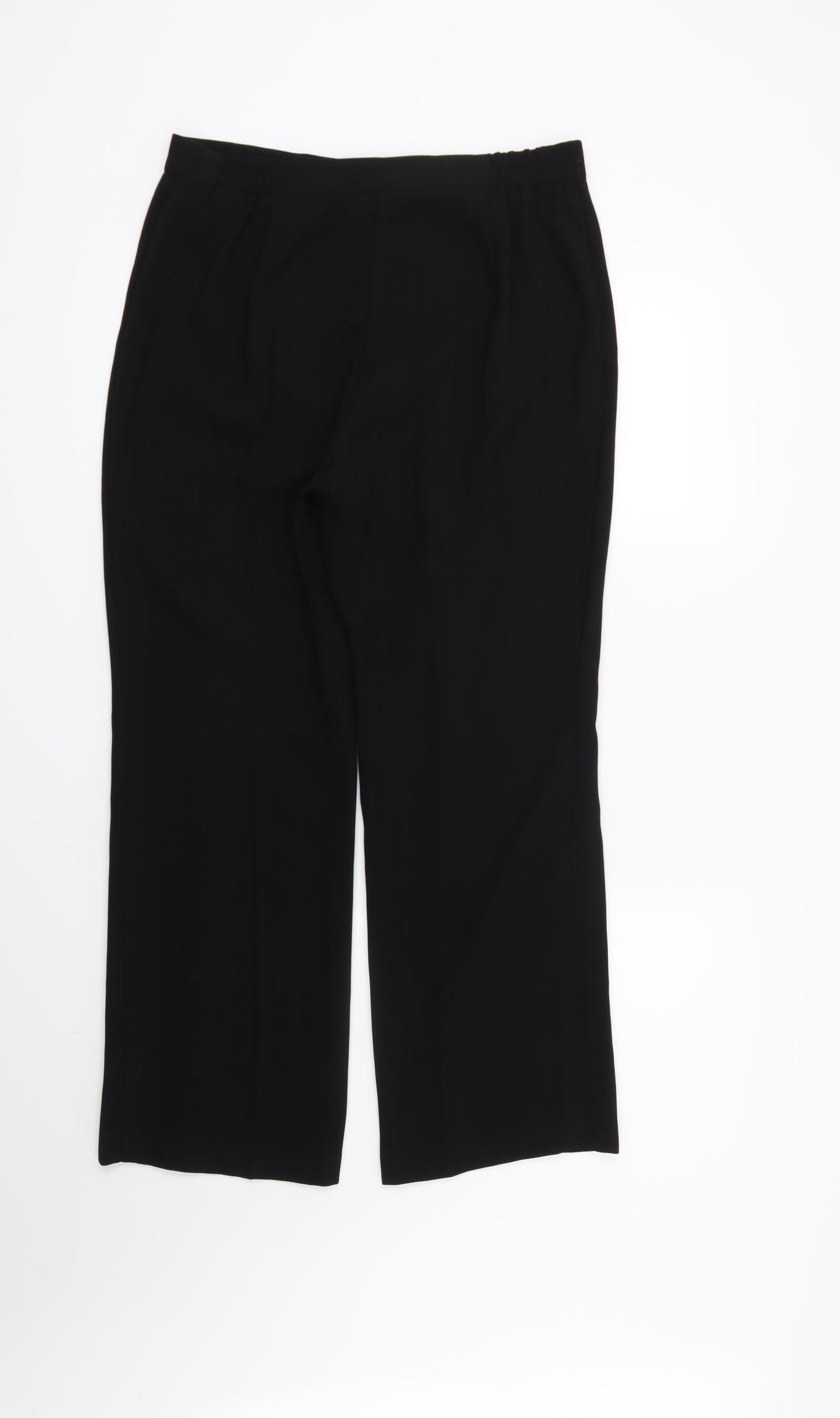 Marks and Spencer Womens Black Striped  Trousers  Size 12 L27 in