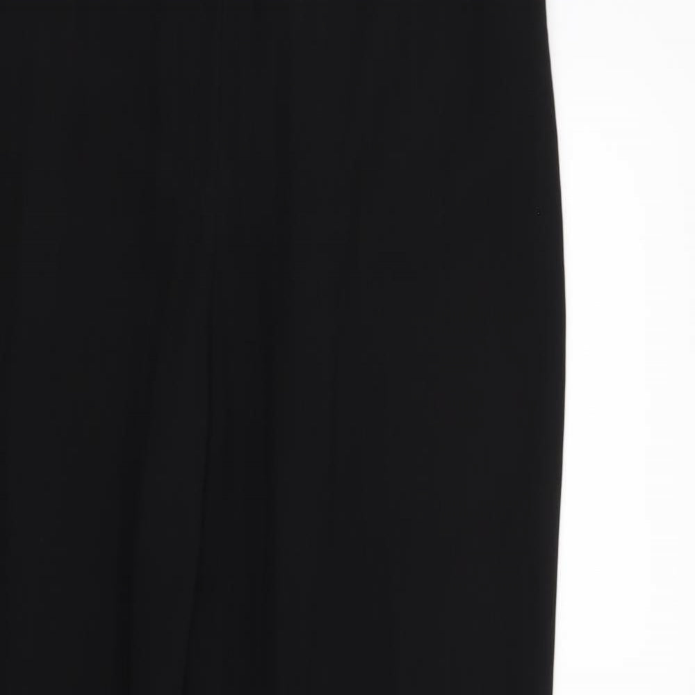 Marks and Spencer Womens Black Striped  Trousers  Size 12 L27 in