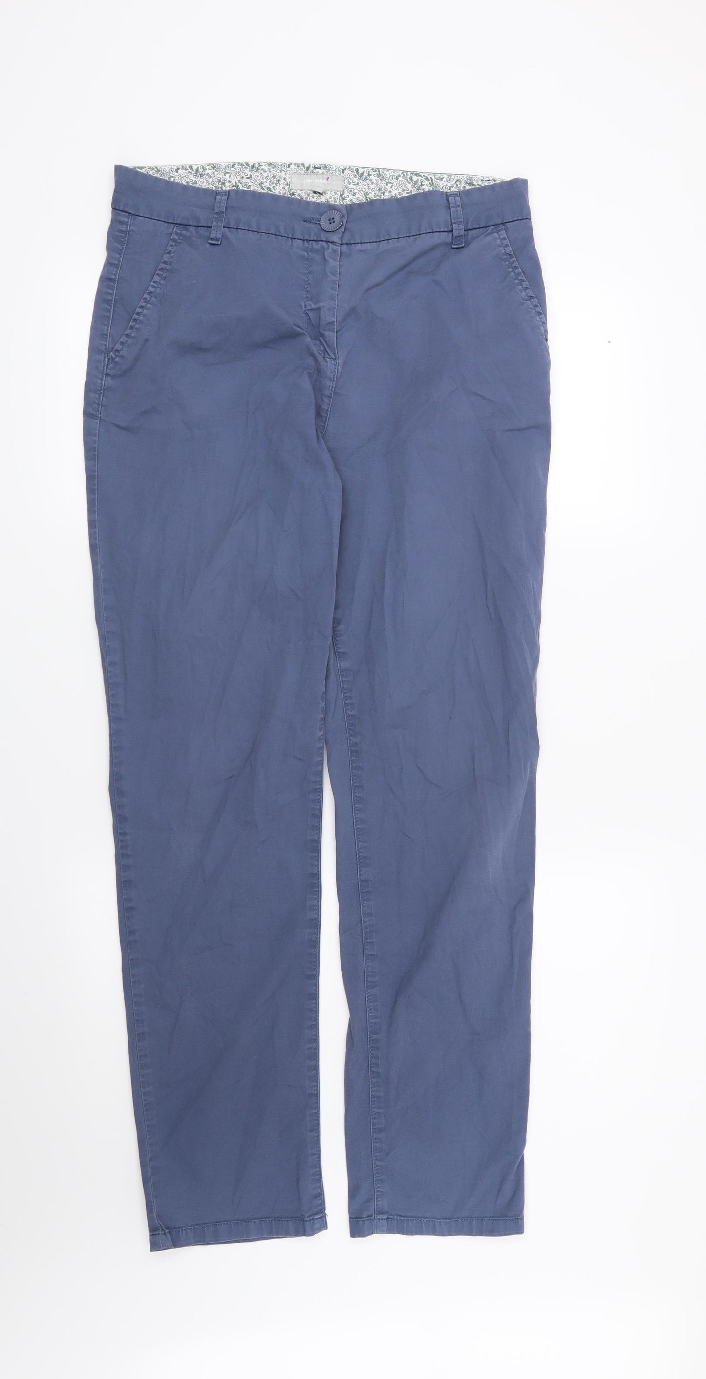 Per Una Womens Blue   Chino Trousers Size 12 L30 in