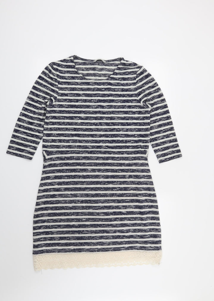TU Womens Blue Striped Jumper Dress Size 10