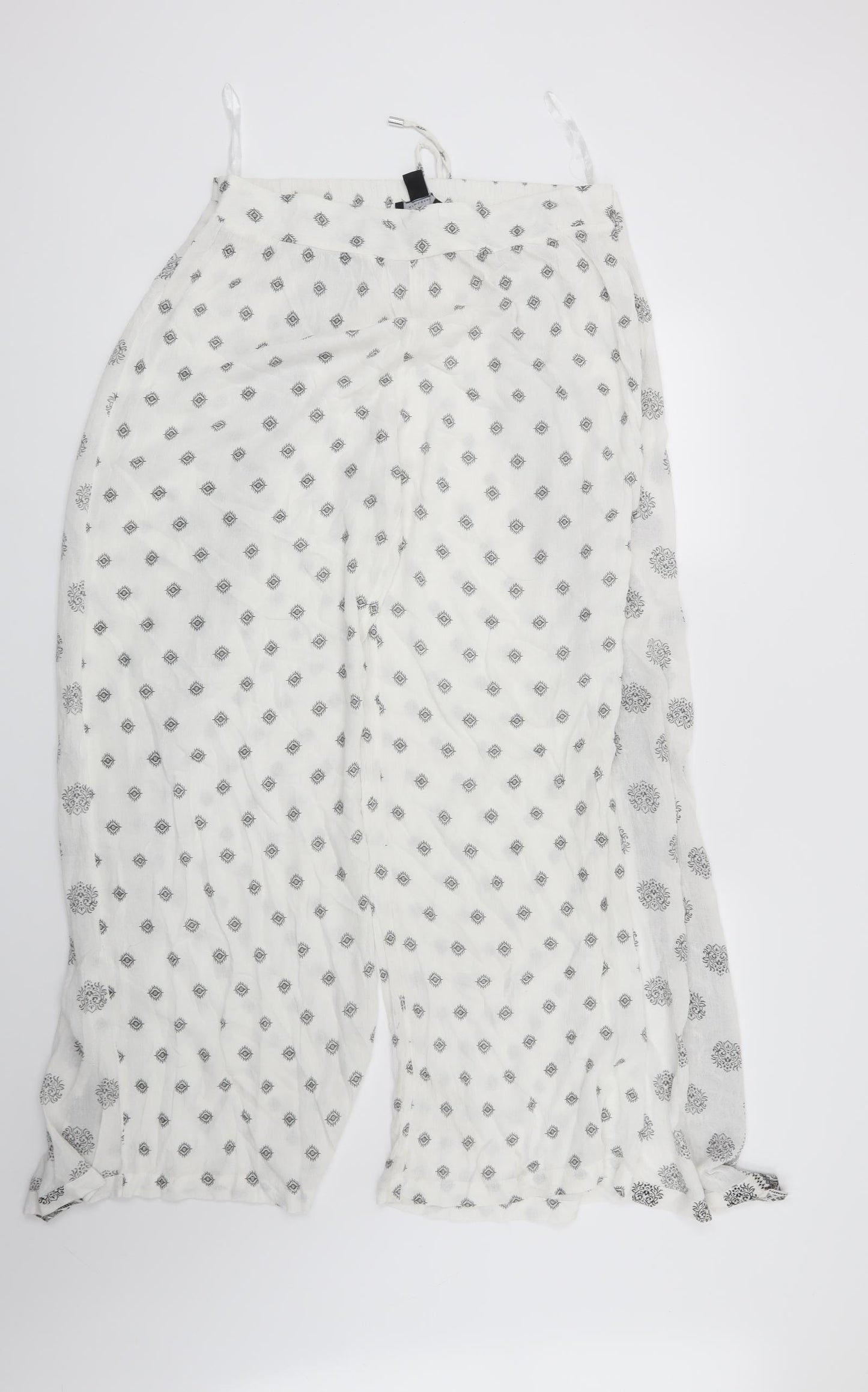 Atmosphere Womens White Geometric  Trousers  Size 12 L29 in