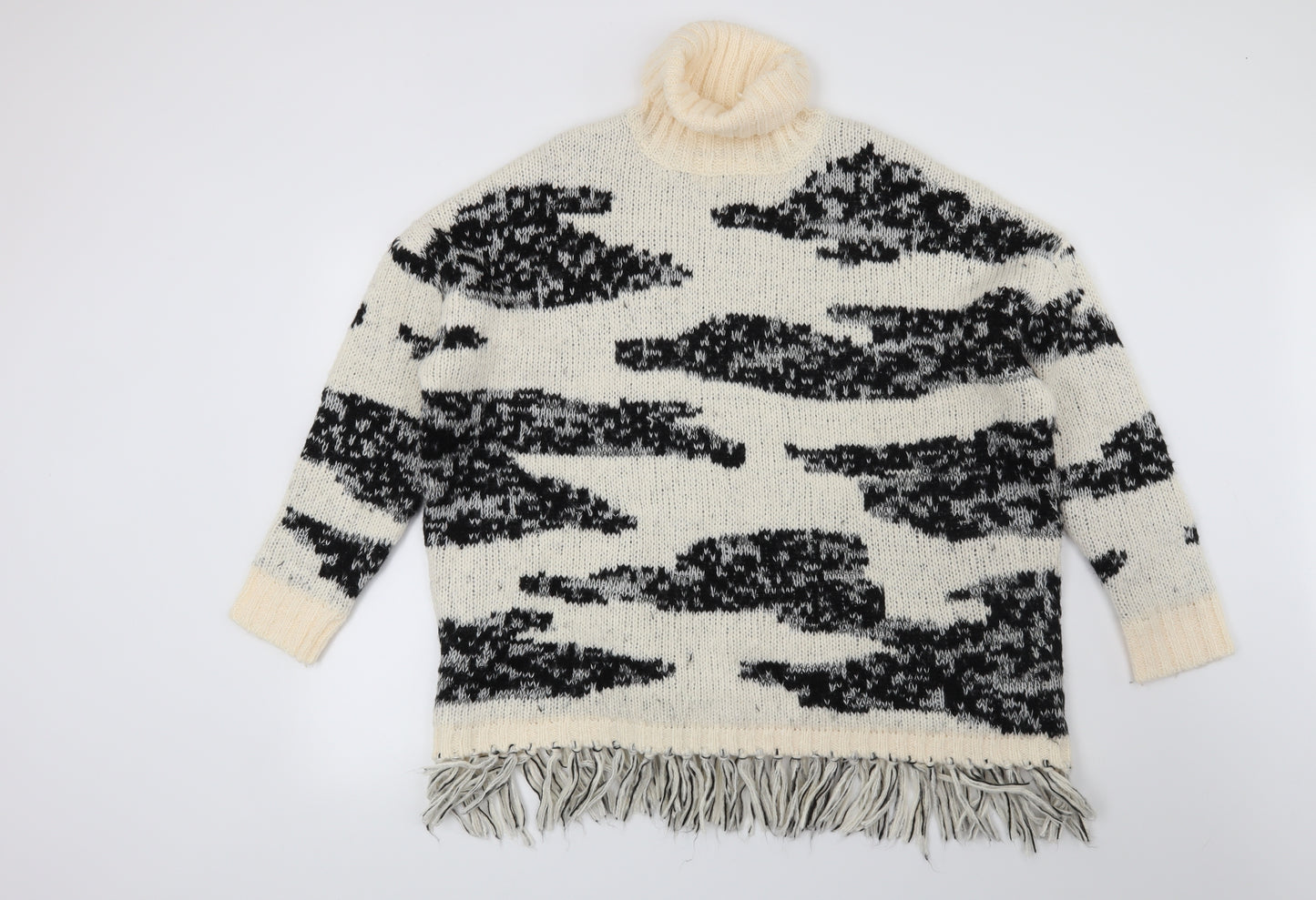 New Look Womens Beige Animal Print  Pullover Jumper Size M