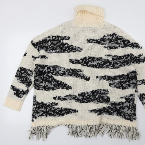 New Look Womens Beige Animal Print  Pullover Jumper Size M