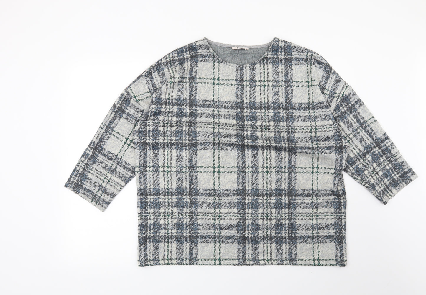 TU Womens Grey Check  Pullover Sweatshirt Size 16