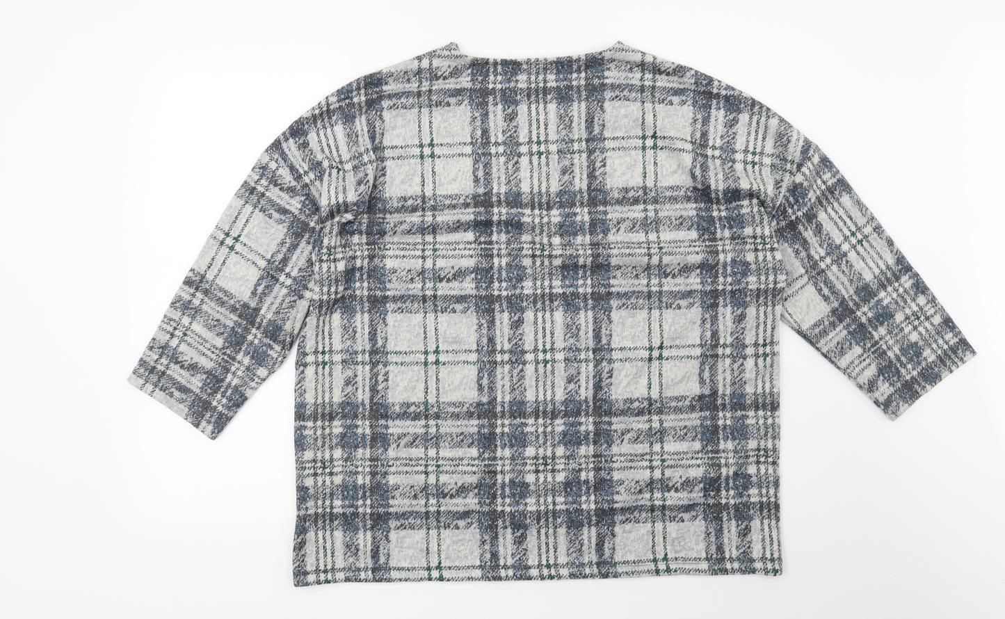 TU Womens Grey Check  Pullover Sweatshirt Size 16