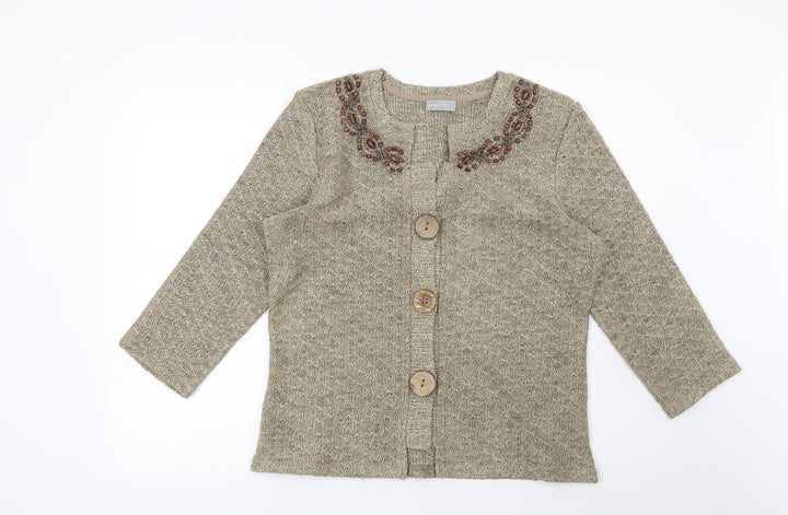 Per Una Womens Beige Cardigan Jumper Size L