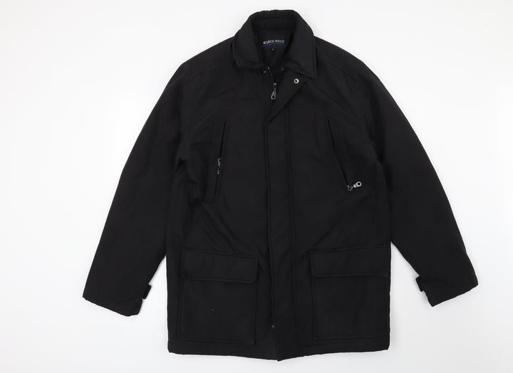Preworn Mens Black   Overcoat Coat Size S