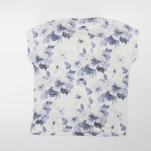 TU Womens White Floral  Pullover Jumper Size 8