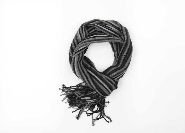 Primark Mens Black Striped Scarf One Size