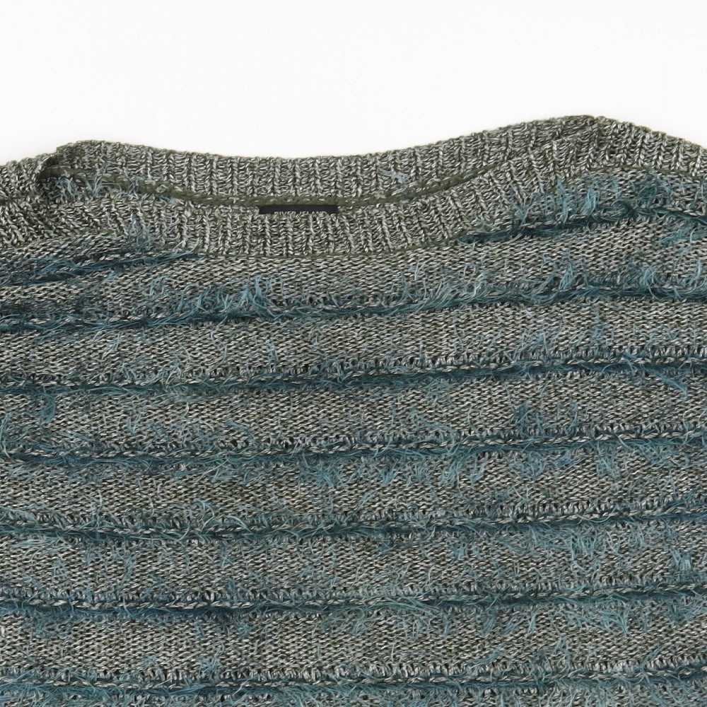 River Island Womens Green Striped  Pullover Jumper Size 8