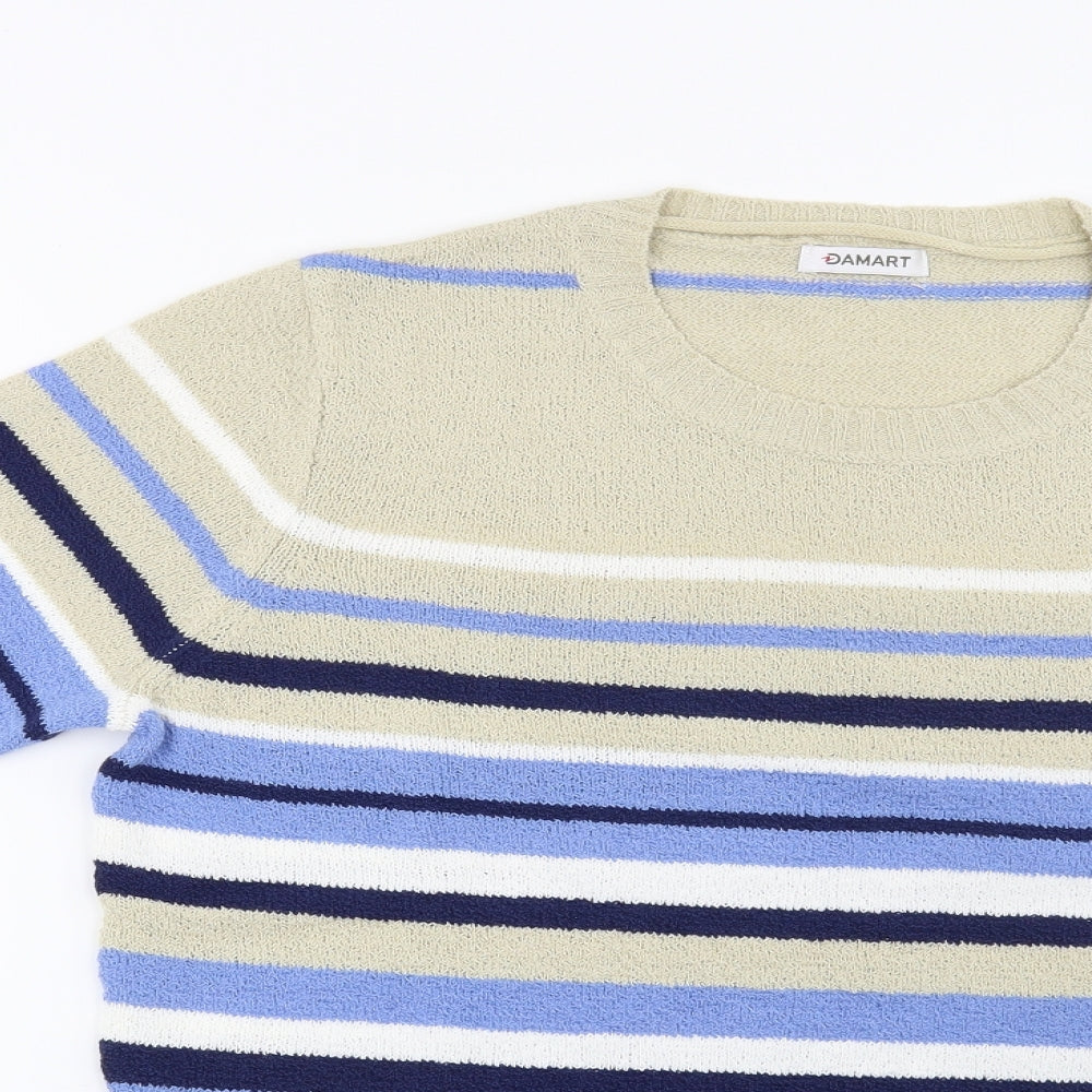 Damart Womens Beige Striped  Pullover Jumper Size 18