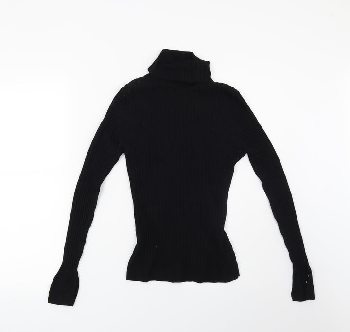 New Look Womens Black Striped Pullover Jumper Size 12