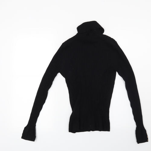New Look Womens Black Striped  Pullover Jumper Size 12