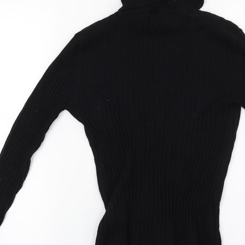 New Look Womens Black Striped  Pullover Jumper Size 12