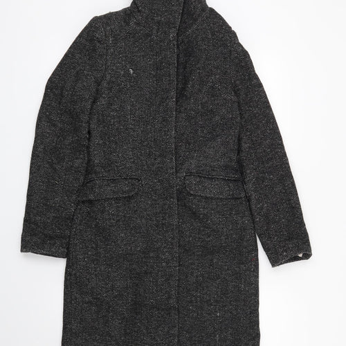 H&M Womens Black   Overcoat Coat Size 6