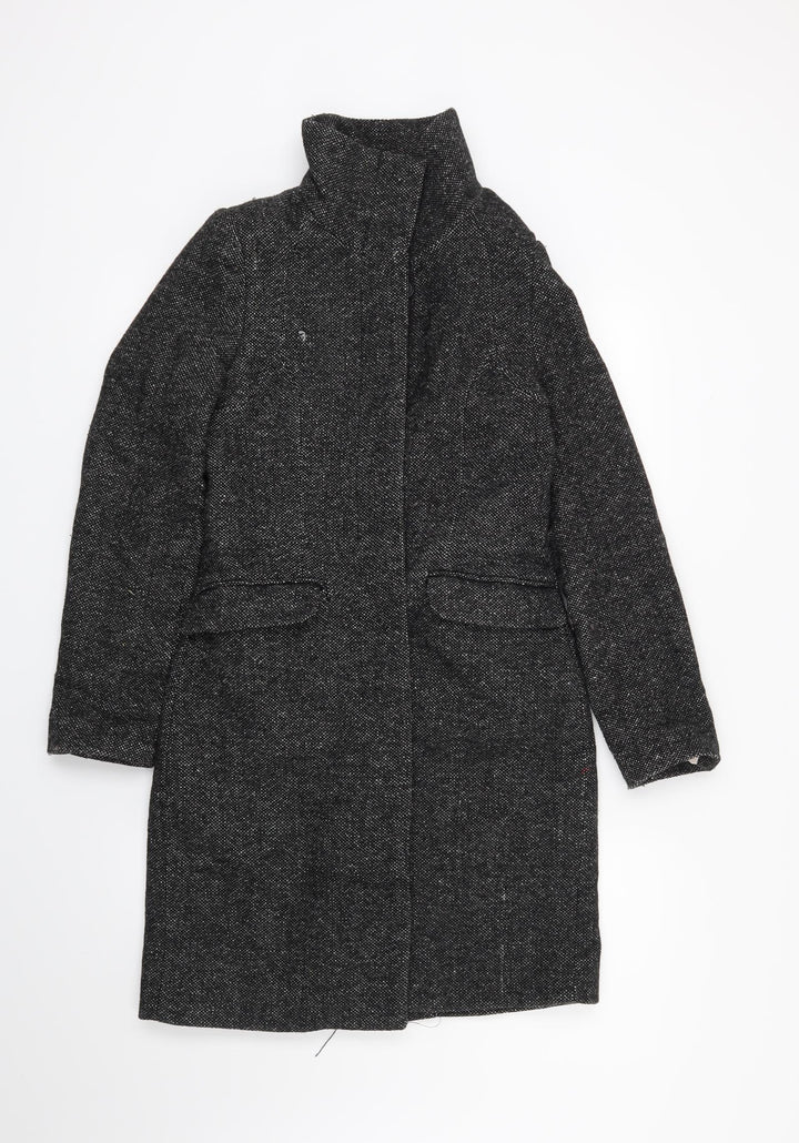 H&M Womens Black   Overcoat Coat Size 6
