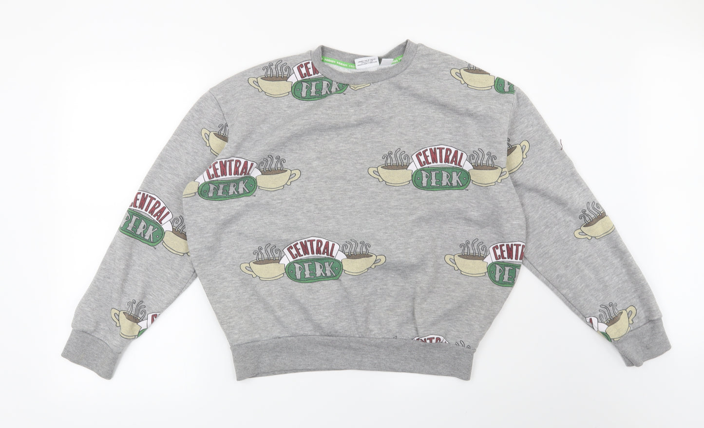 Primark Womens Grey   Pullover Sweatshirt Size 10  - Friends Central Perk