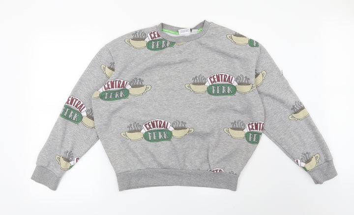 Primark Womens Grey   Pullover Sweatshirt Size 10  - Friends Central Perk
