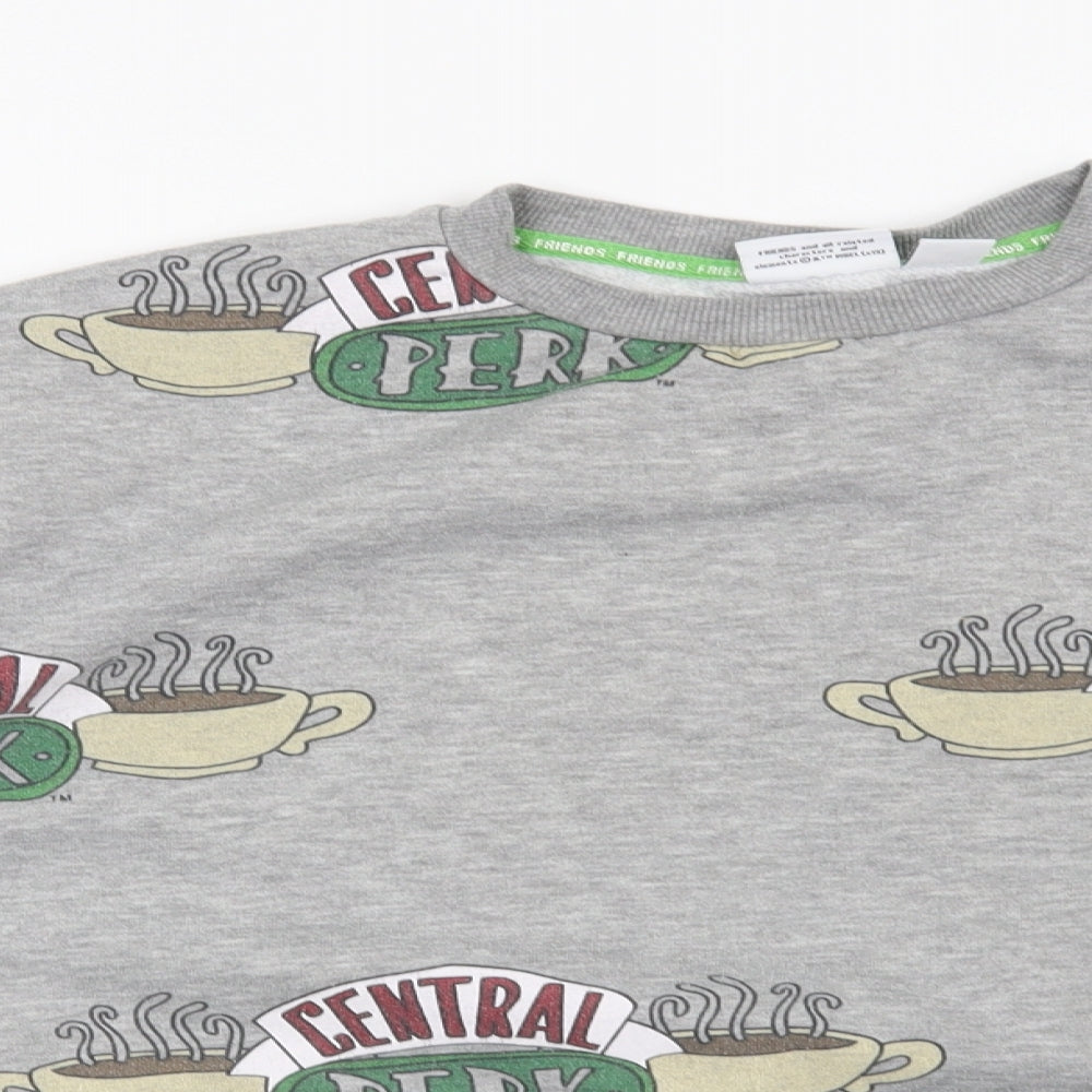 Primark Womens Grey   Pullover Sweatshirt Size 10  - Friends Central Perk