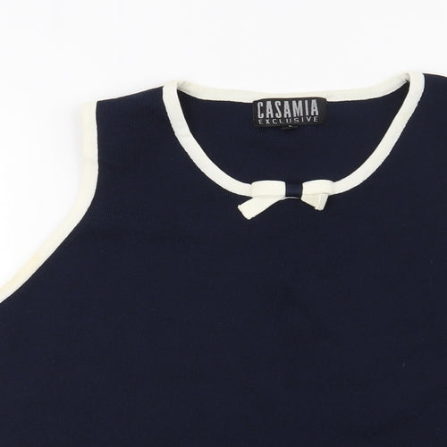 Casamia Womens Blue   Basic Blouse Size L