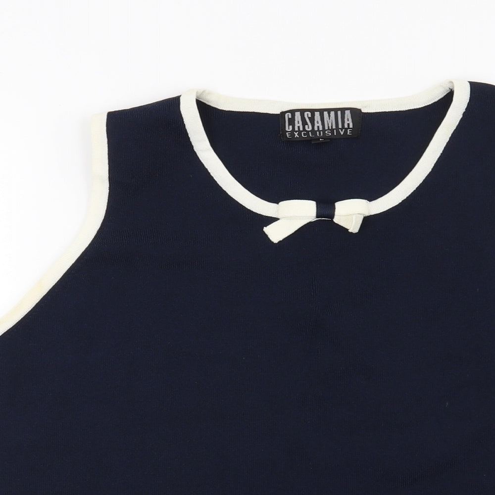 Casamia Womens Blue   Basic Blouse Size L