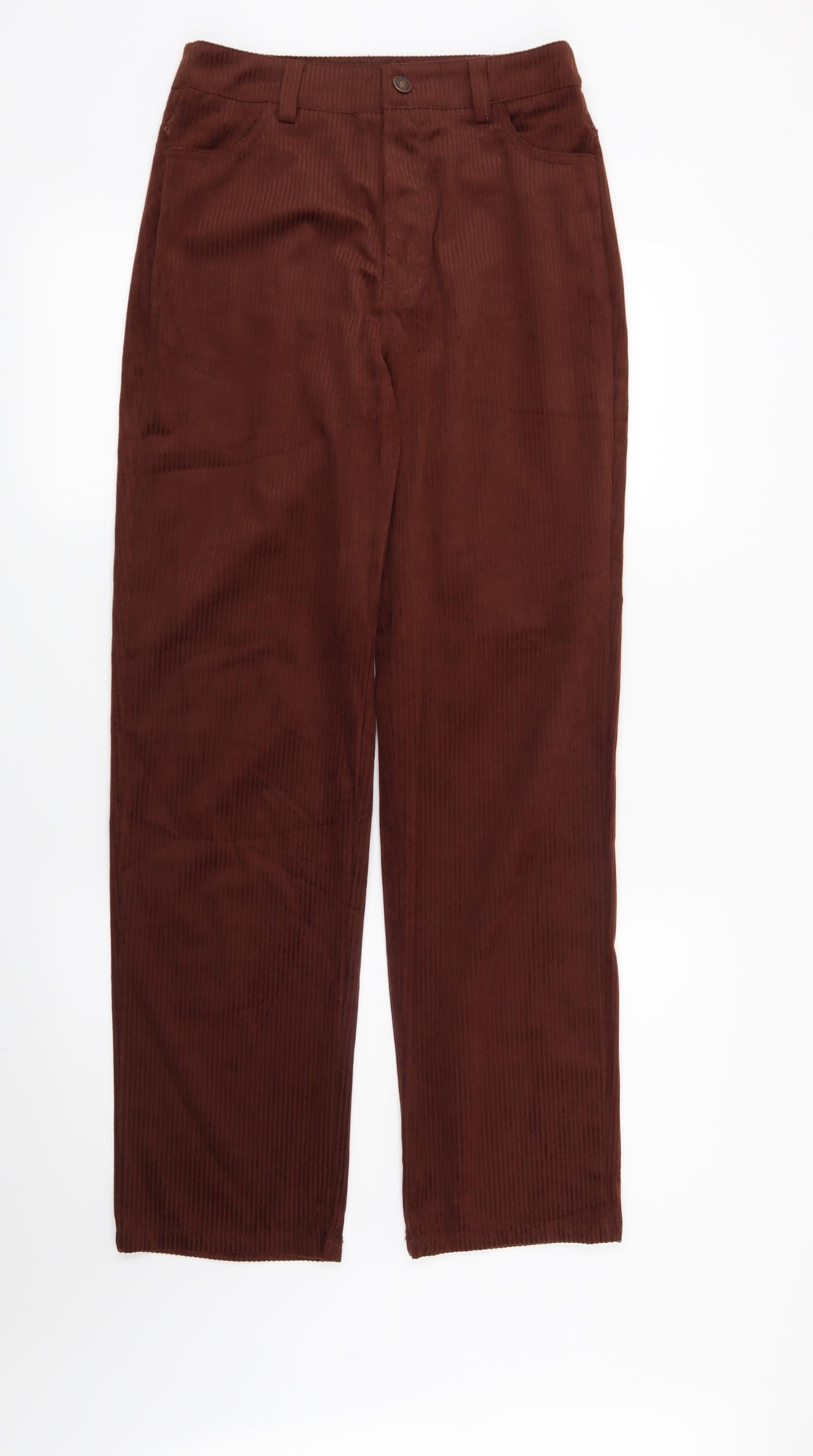 Preworn Womens Brown Striped  Trousers  Size 8 L28 in