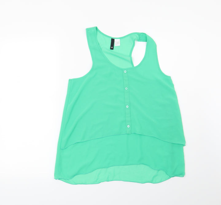 H&M Womens Green   Basic Blouse Size 8