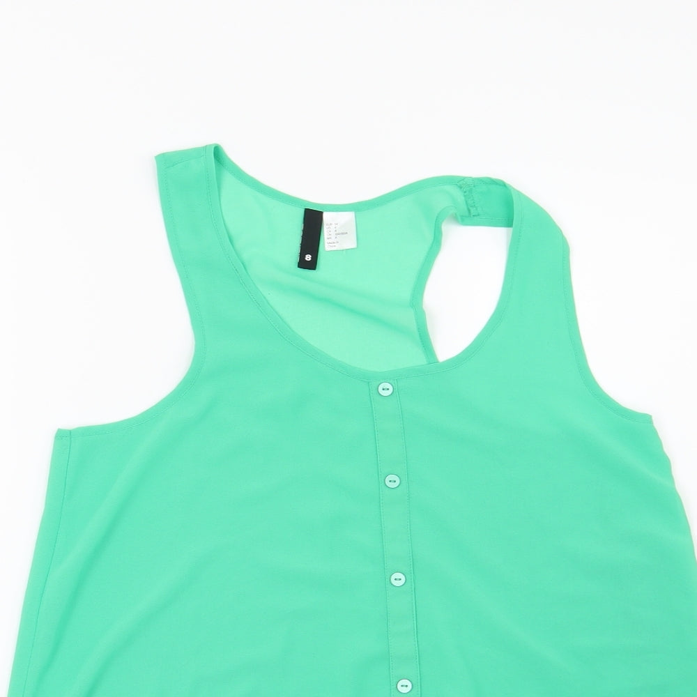 H&M Womens Green   Basic Blouse Size 8