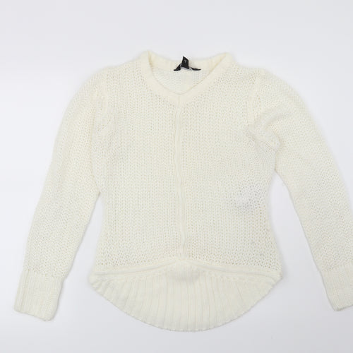Miso Womens White   Pullover Jumper Size 10