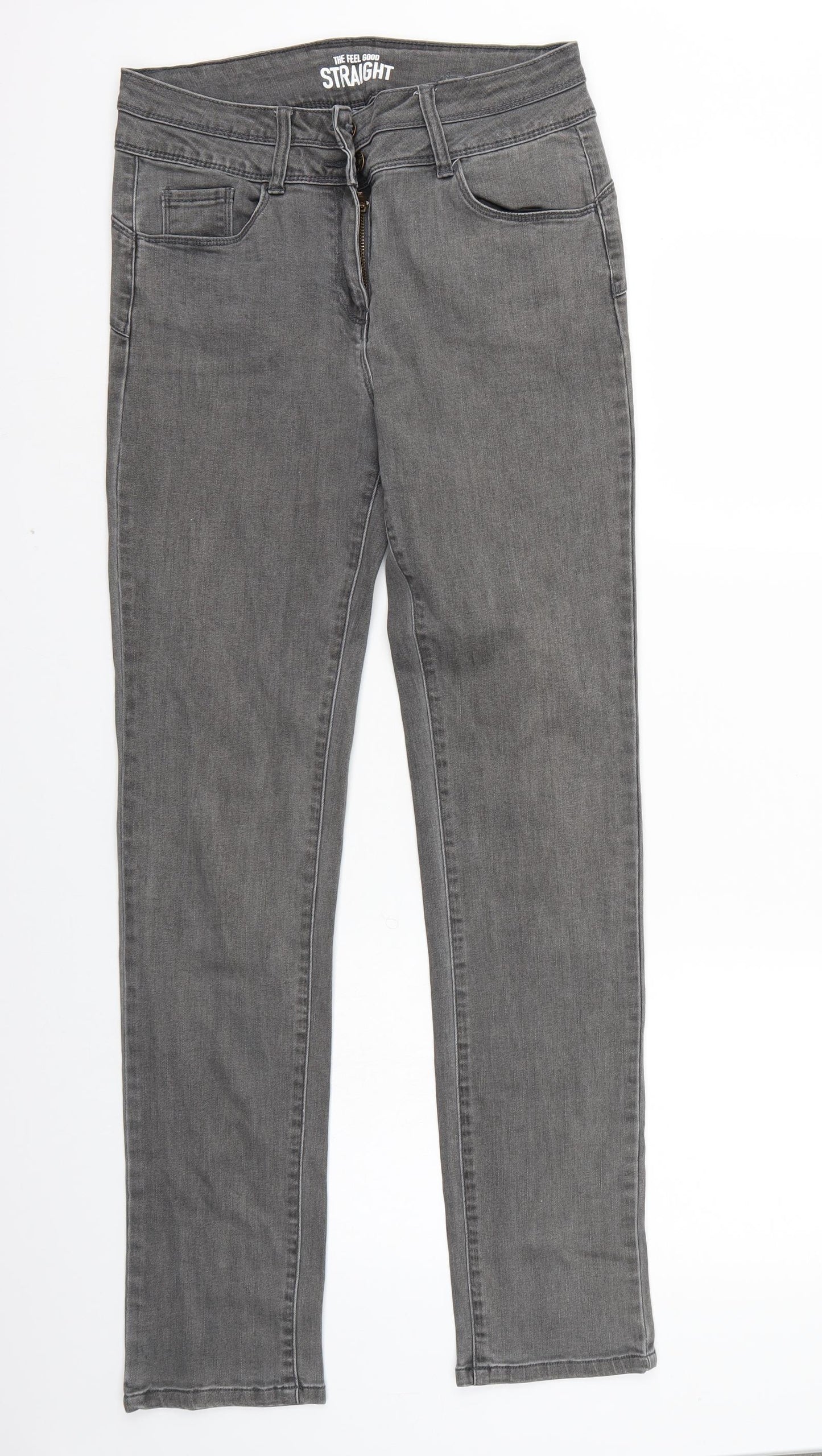 Preworn Womens Grey   Straight Jeans Size 39 in L31 in