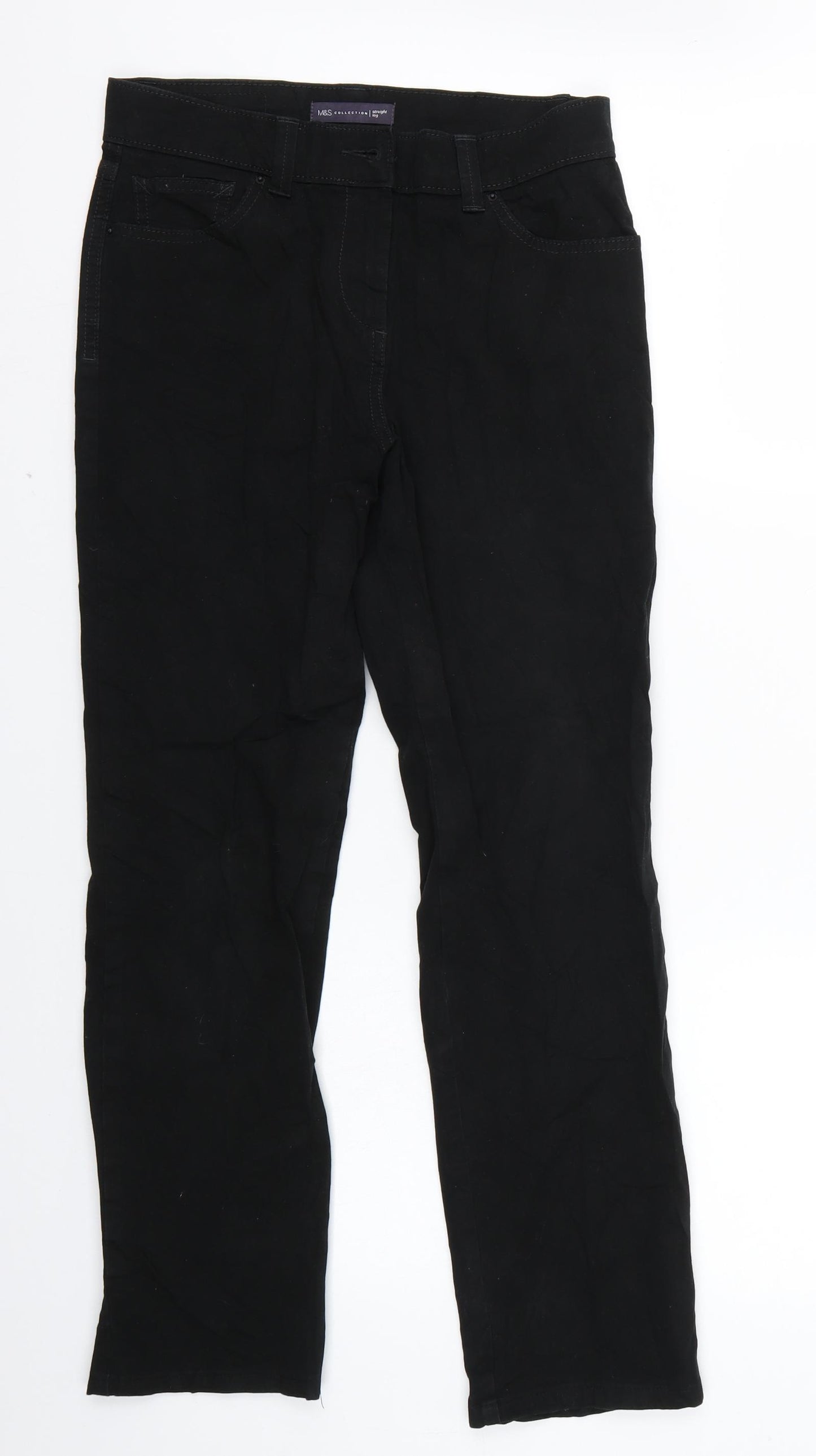 Marks and Spencer Womens Black   Straight Jeans Size 8 L27 in
