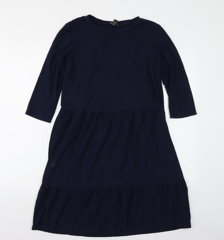 ESMARA Womens Blue Rayon A-Line Size 8
