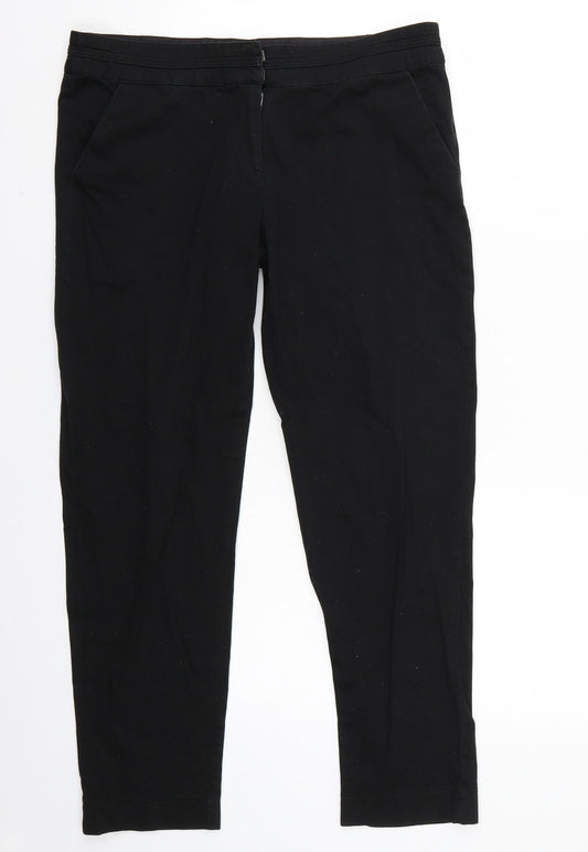 Front view of Fusion women’s black trousers, size UK 12, 26-inch leg