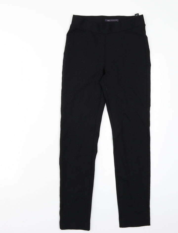 Marks and Spencer Womens Black Carrot Leggings Size 8 L28 in