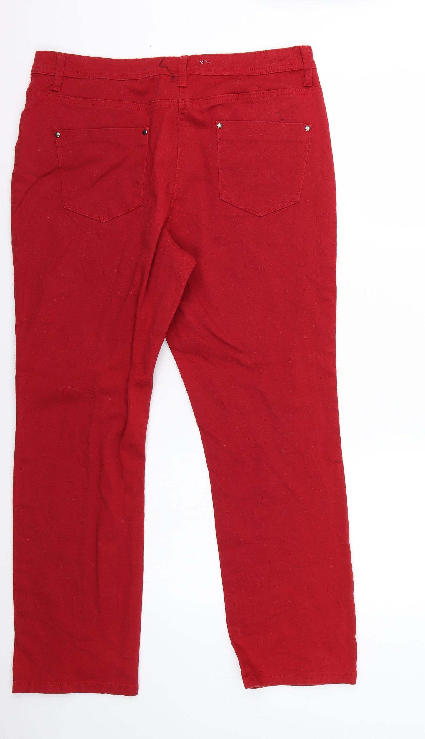 M&Co Womens Red   Straight Jeans Size 16 L27 in
