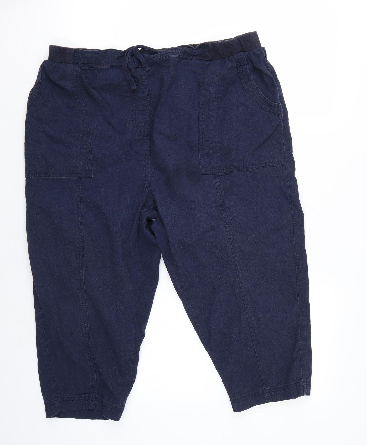 Yours Womens Blue   Cropped Trousers Size 18