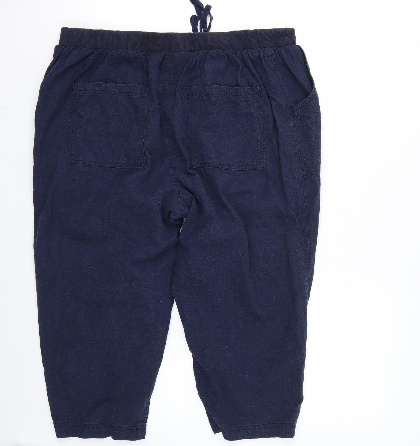 Yours Womens Blue   Cropped Trousers Size 18