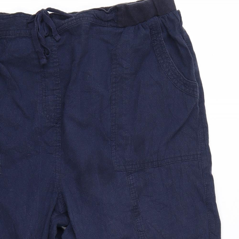 Yours Womens Blue   Cropped Trousers Size 18
