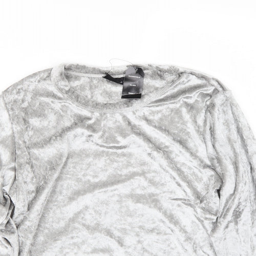 Su Womens Silver   Basic T-Shirt Size S