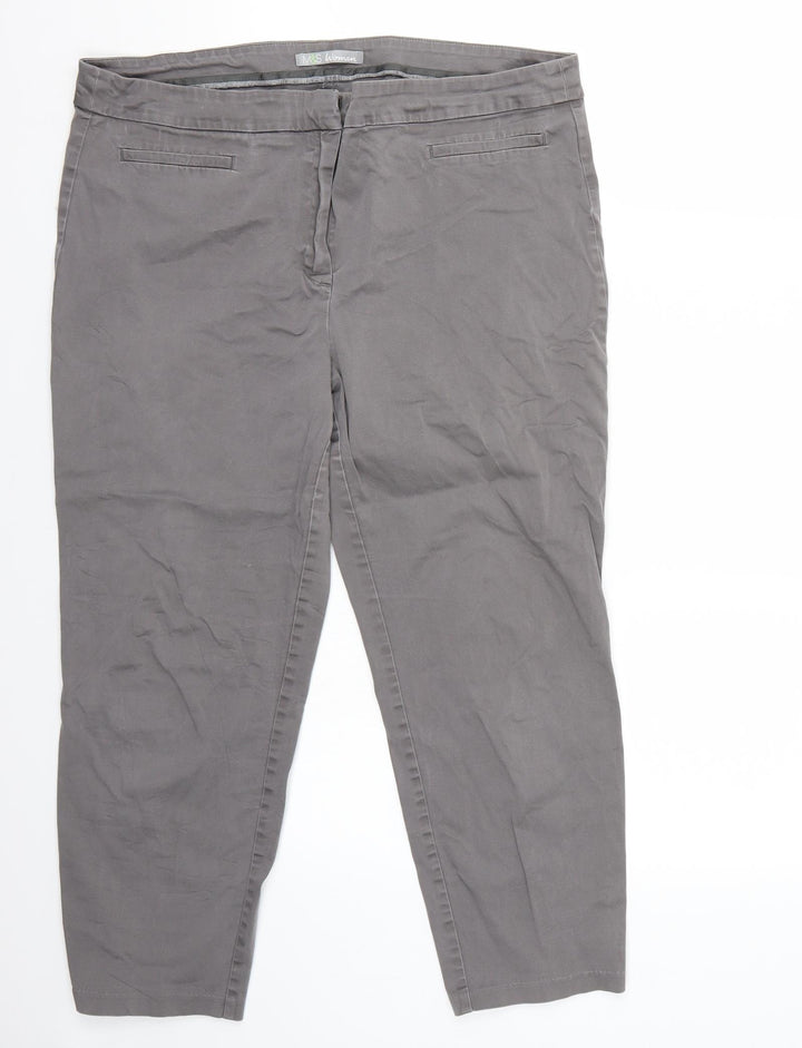 Marks and Spencer Womens Grey Trousers Size 16 L23 in