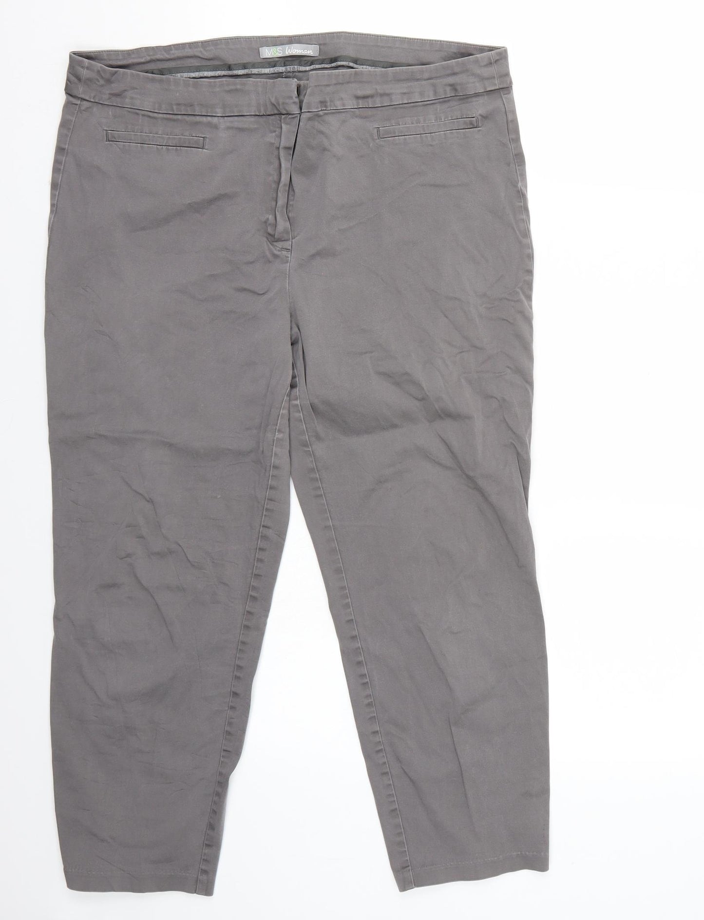 Marks and Spencer Womens Grey   Trousers  Size 16 L23 in