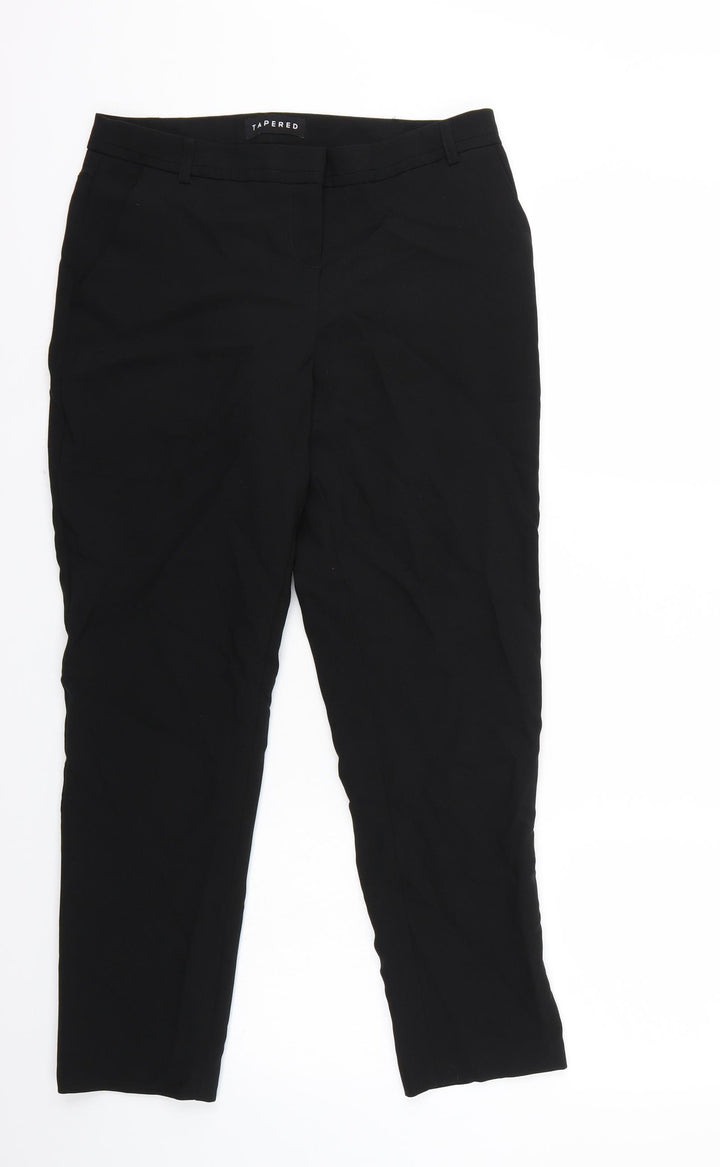 Peacocks Womens Black Trousers Size 10 L27 in