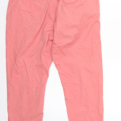 Marks and Spencer Womens Pink  Chambray Trousers  Size 14 L25 in
