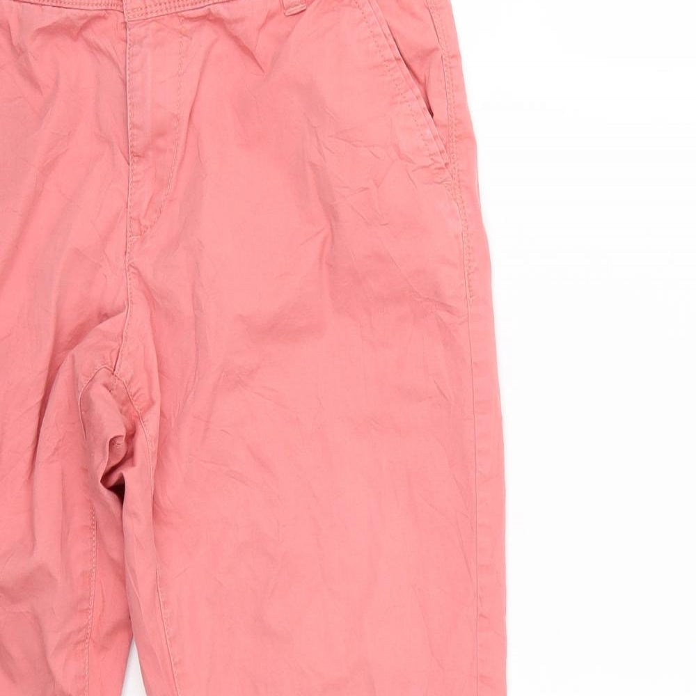Marks and Spencer Womens Pink  Chambray Trousers  Size 14 L25 in