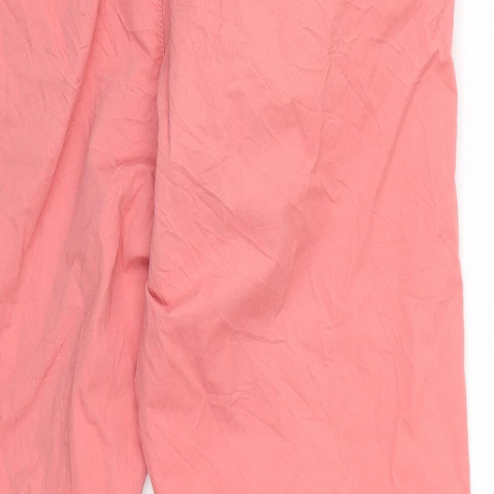 Marks and Spencer Womens Pink  Chambray Trousers  Size 14 L25 in