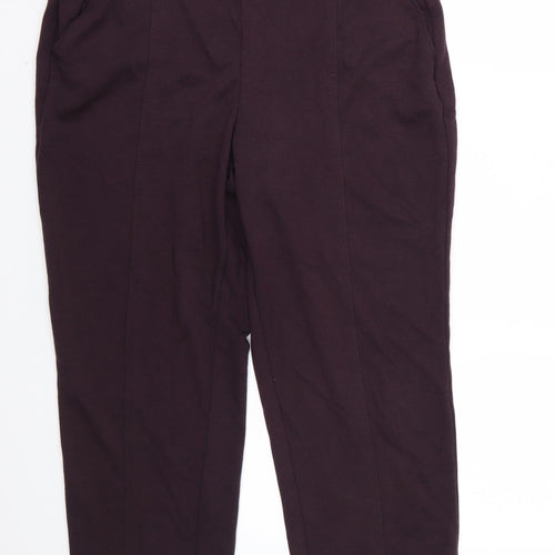 Marks and Spencer Womens Purple   Cropped Trousers Size 16 L24 in