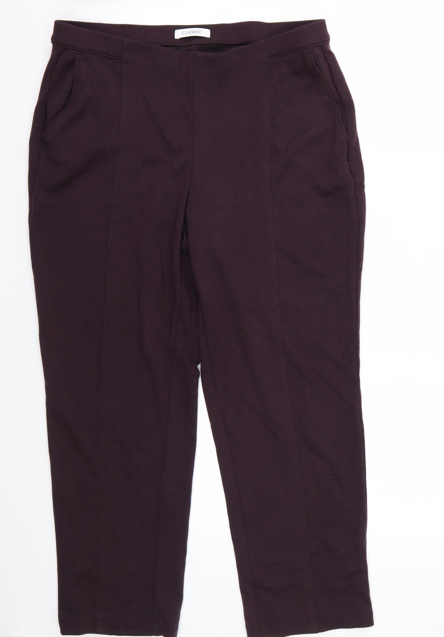 Marks and Spencer Womens Purple   Cropped Trousers Size 16 L24 in