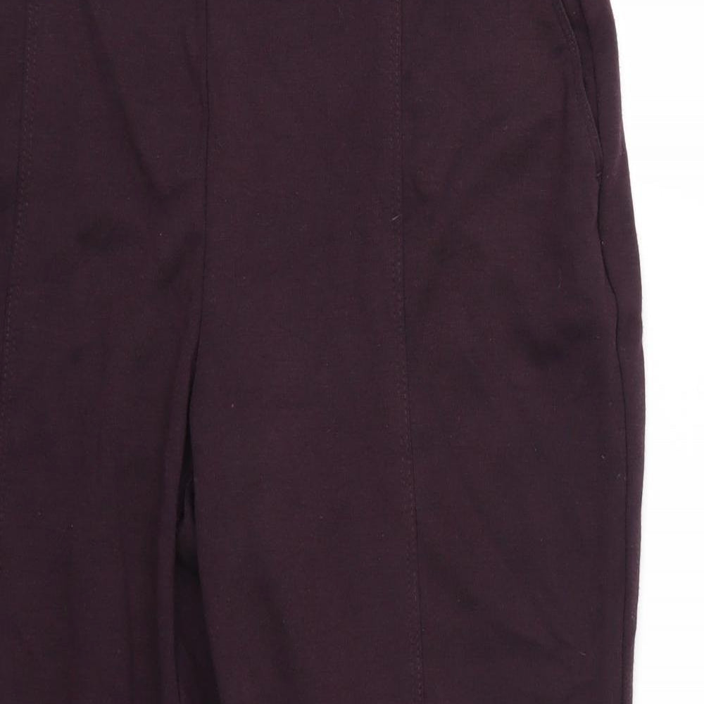 Marks and Spencer Womens Purple   Cropped Trousers Size 16 L24 in